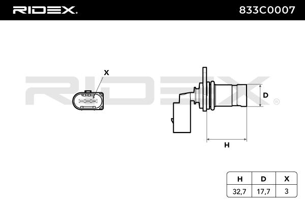 RIDEX 833C0007 Senzor impulsuri, arbore cotit