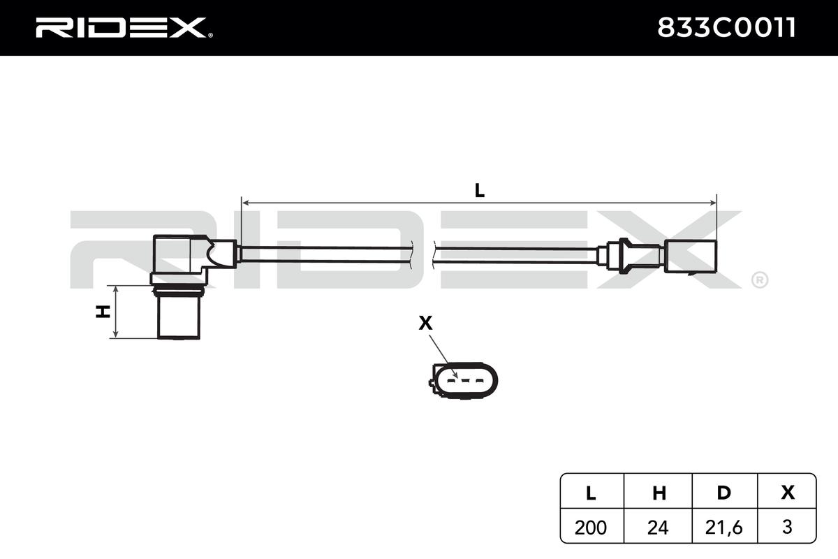 RIDEX 833C0011 Senzor impulsuri, arbore cotit