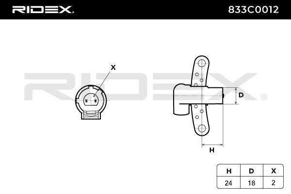RIDEX 833C0012 Senzor impulsuri, arbore cotit