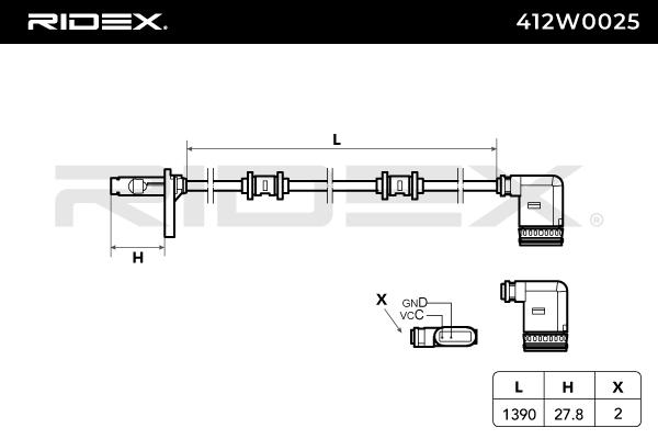 RIDEX 412W0025 Sensor,...