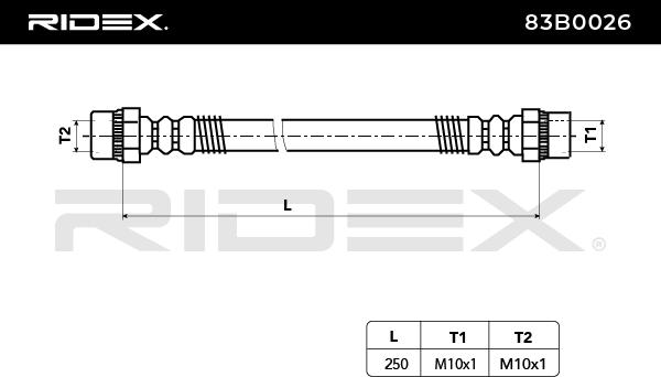 RIDEX 83B0026 Furtun frana