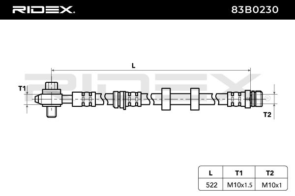 RIDEX 83B0230 Brake Hose...