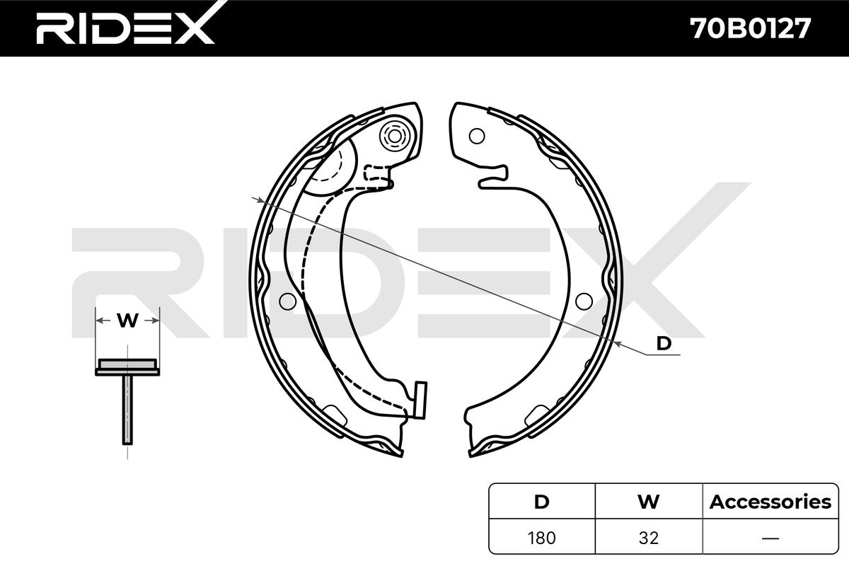 RIDEX 70B0127 Комплект тормозных колодок, стояночная тормозная система