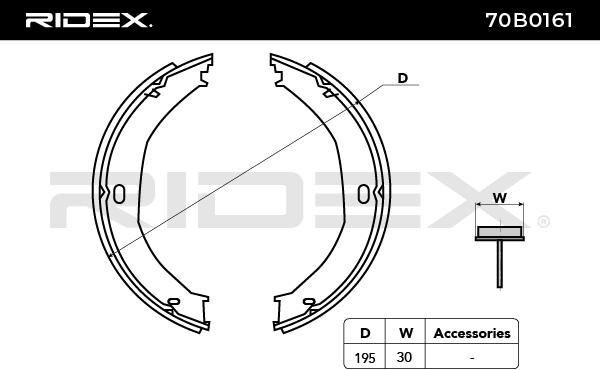 RIDEX 70B0161 Brake Shoe...