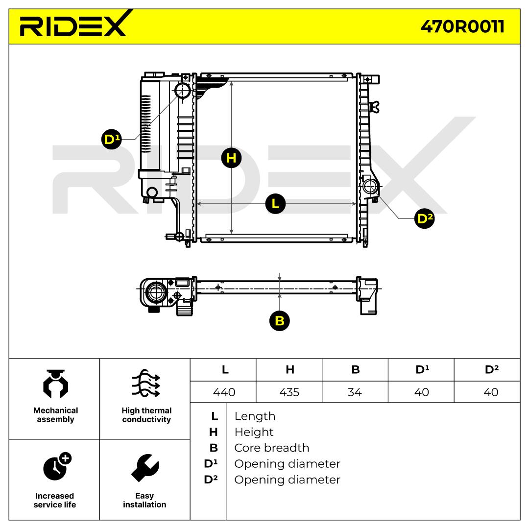 RIDEX 470R0011 Radiator, racire motor