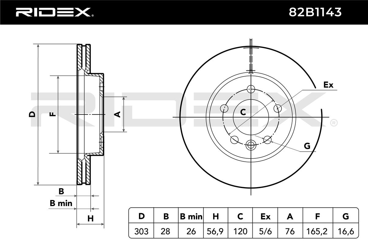 RIDEX 82B1143 Brake Disc...