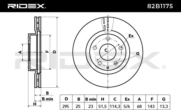 RIDEX 82B1175 Brake Disc...