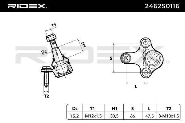 RIDEX 2462S0116 Ball Joint...
