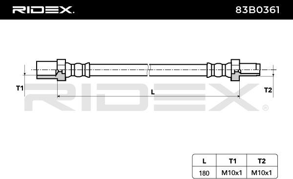 RIDEX 83B0361 Brake Hose...