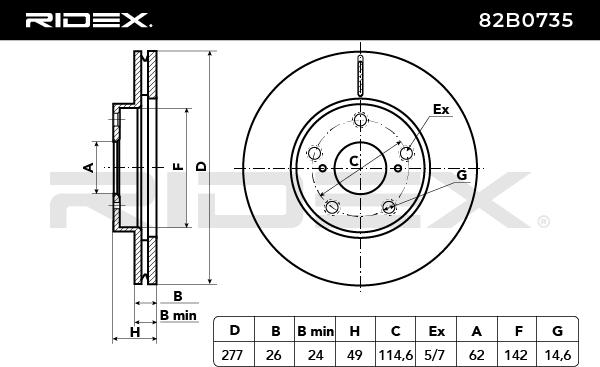 RIDEX 82B0735 Brake Disc...