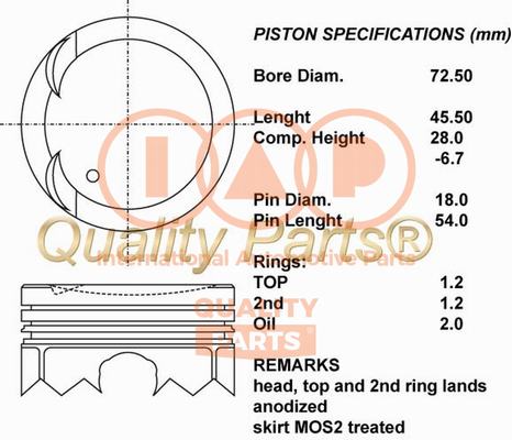 IAP QUALITY PARTS 100-03107...
