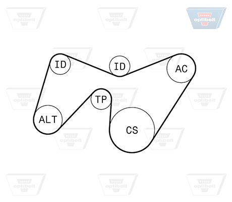 OPTIBELT 6 PK 1642KT1 Σετ ιμάντων poly-V for FORD JAGUAR