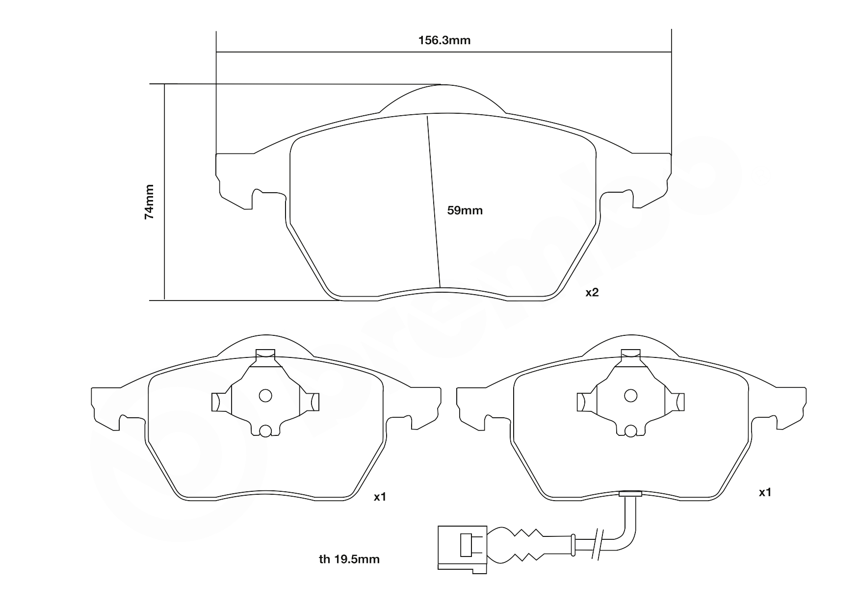 BREMBO 07.B314.54 UPGRADE, SPORT | HP2000 Hochleistungs-Bremsbelagsatz