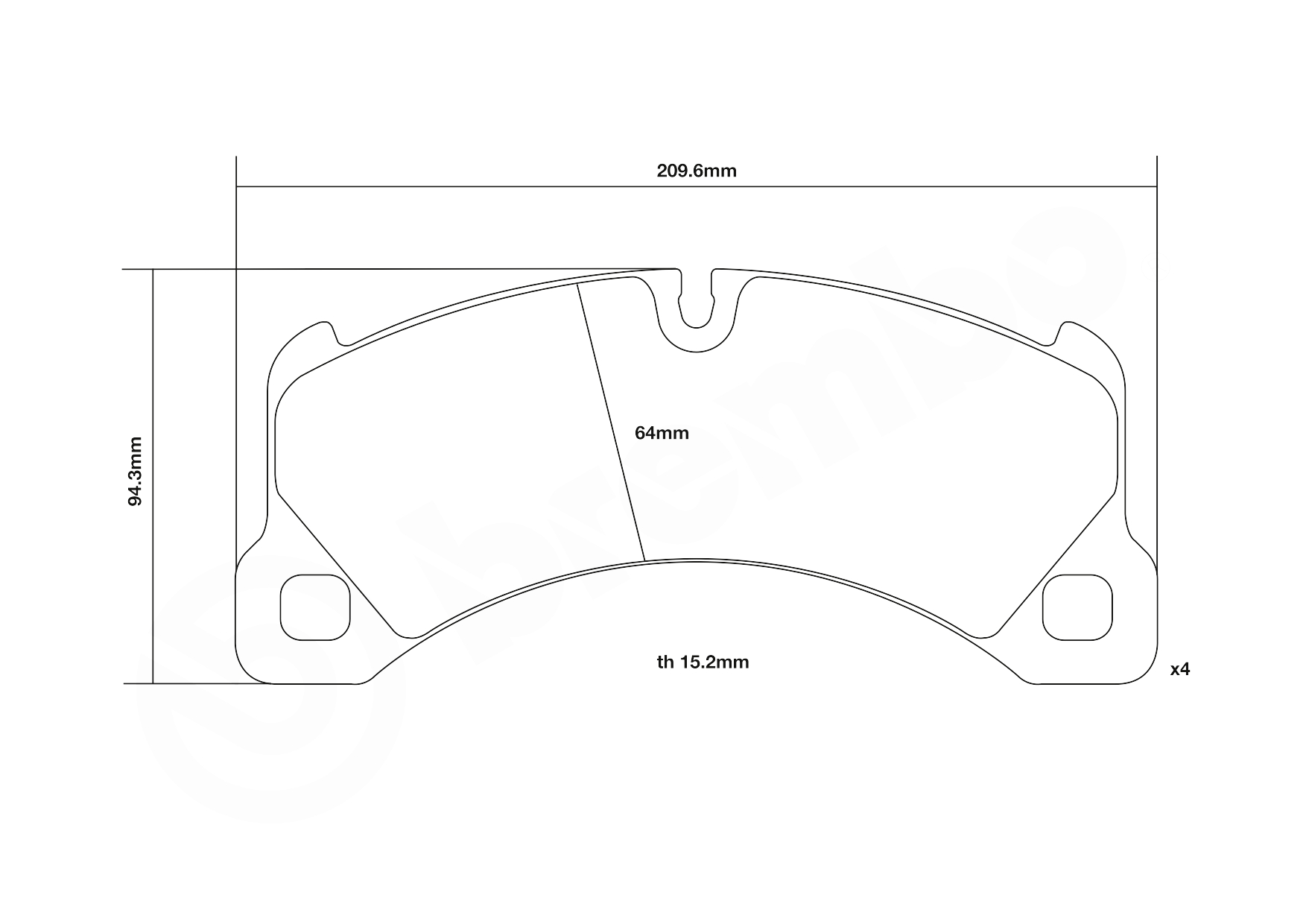BREMBO 07.B314.66 UPGRADE, SPORT | HP2000 Hochleistungs-Bremsbelagsatz