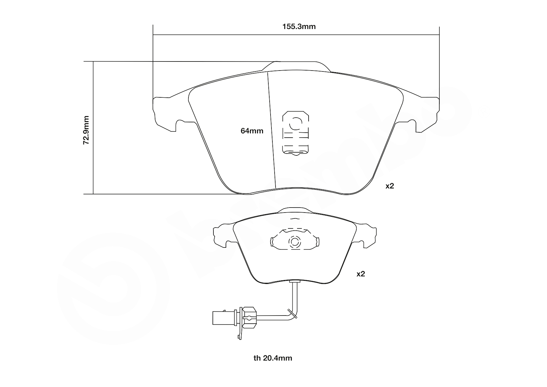 BREMBO 07.B314.71 UPGRADE, SPORT | HP2000 Hochleistungs-Bremsbelagsatz