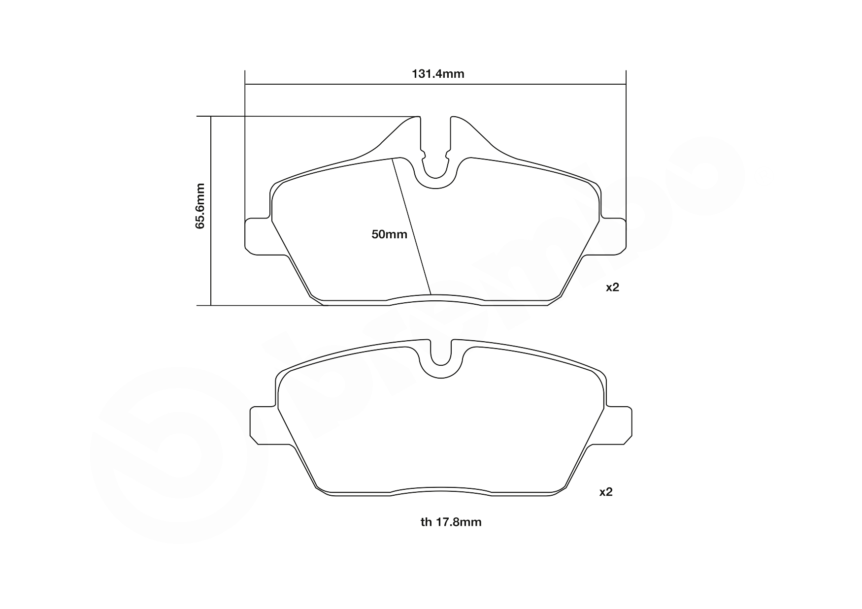 BREMBO 07.B314.84 UPGRADE, SPORT | HP2000 High Performance Brake Pad Set for BMW MINI