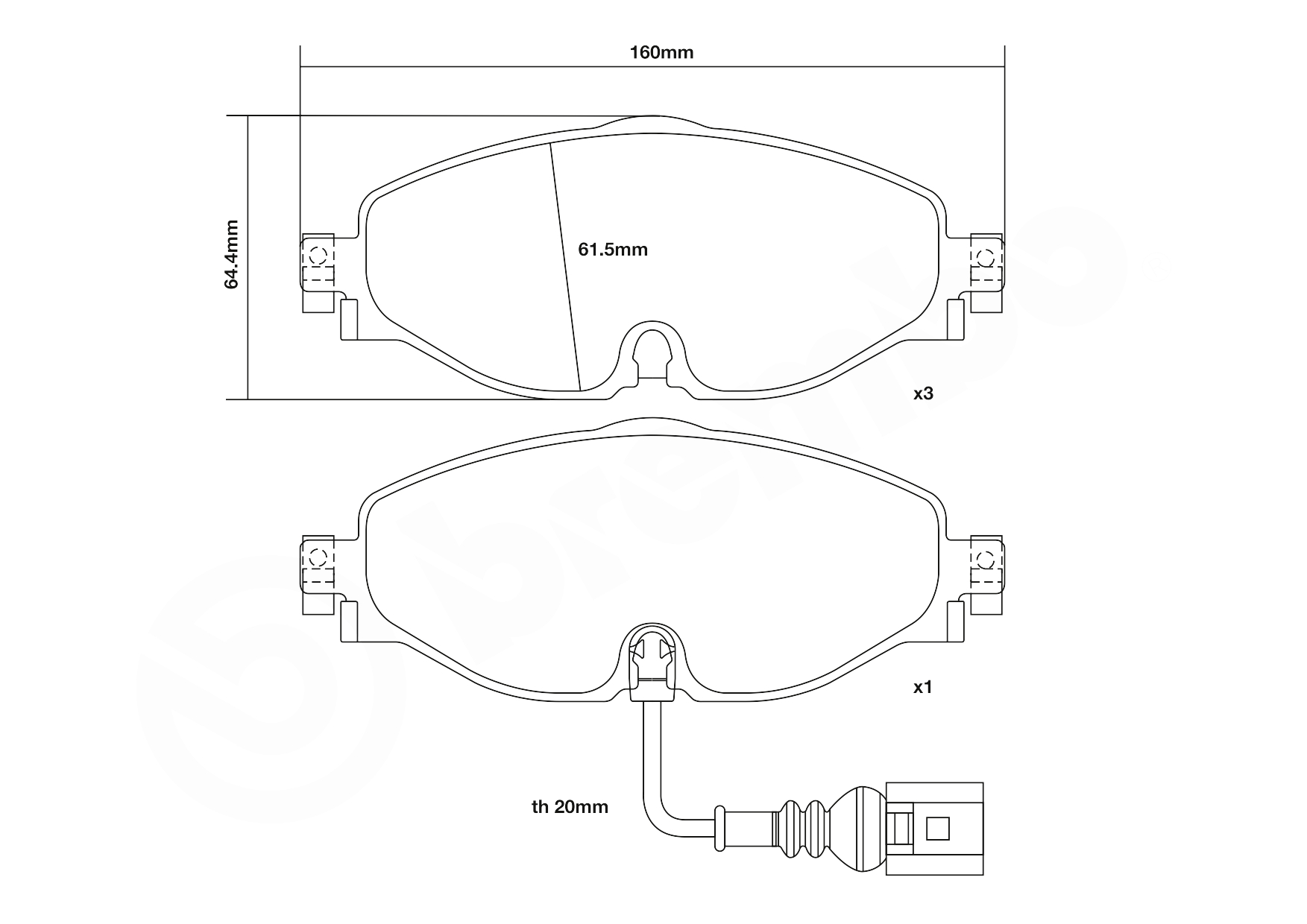 BREMBO 07.B314.93 UPGRADE, SPORT | HP2000 Hochleistungs-Bremsbelagsatz