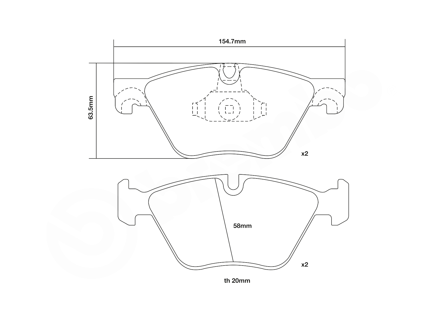BREMBO 07.B314.97 UPGRADE, SPORT | HP2000 Hochleistungs-Bremsbelagsatz
