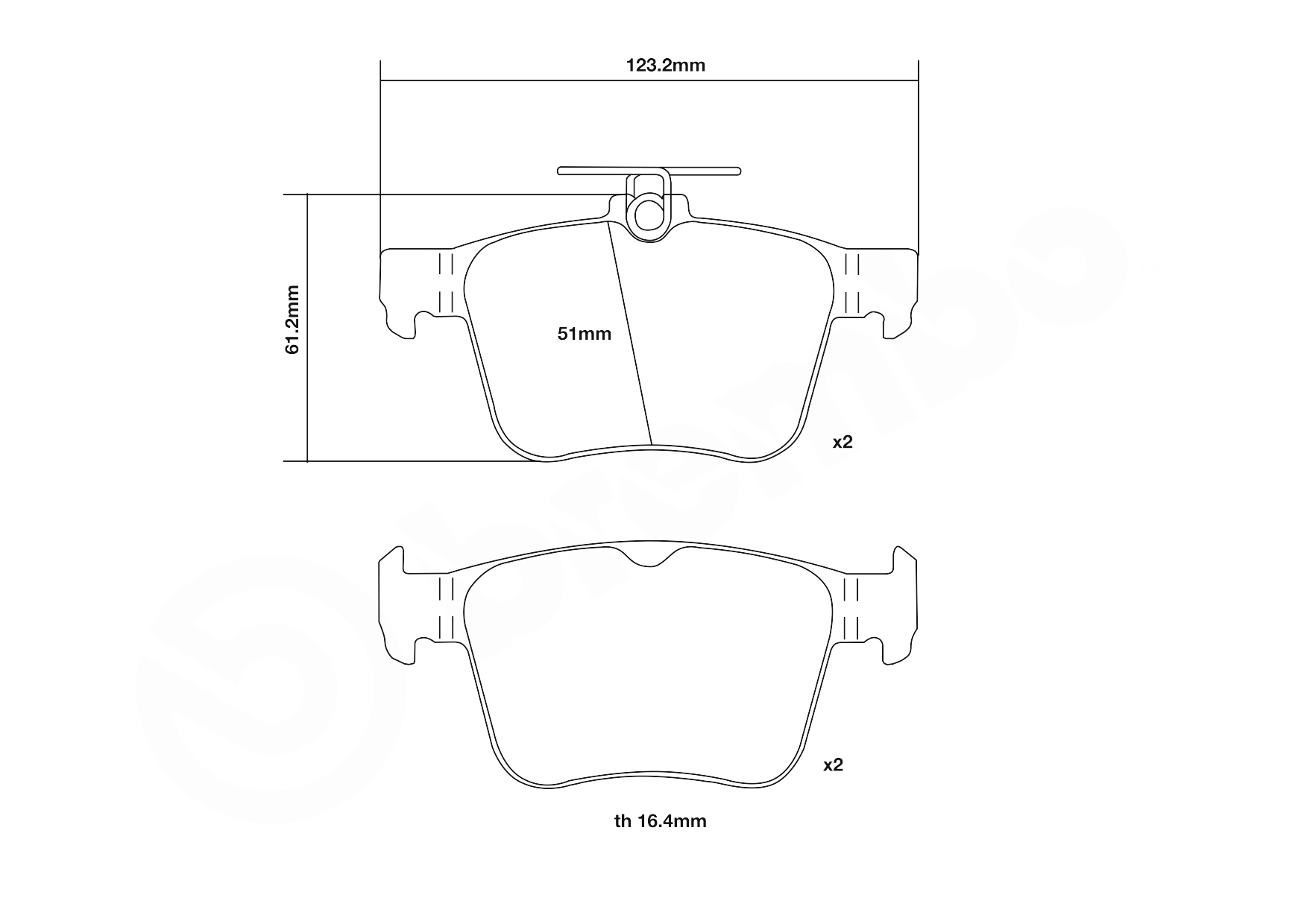 BREMBO 07.B315.41 UPGRADE, SPORT | HP2000 Hochleistungs-Bremsbelagsatz