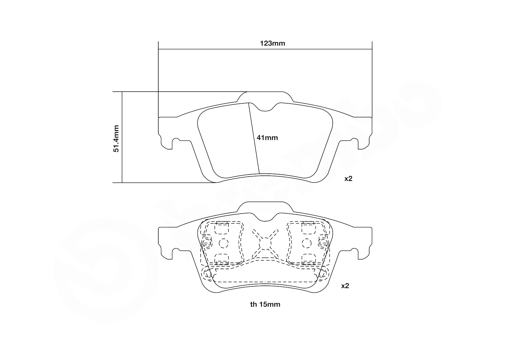 BREMBO 07.B315.44 UPGRADE, SPORT | HP2000 Hochleistungs-Bremsbelagsatz