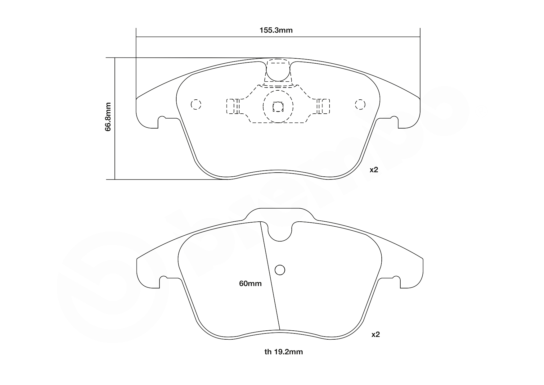 BREMBO 07.D435.03 UPGRADE, SPORT | HP2000 Hochleistungs-Bremsbelagsatz