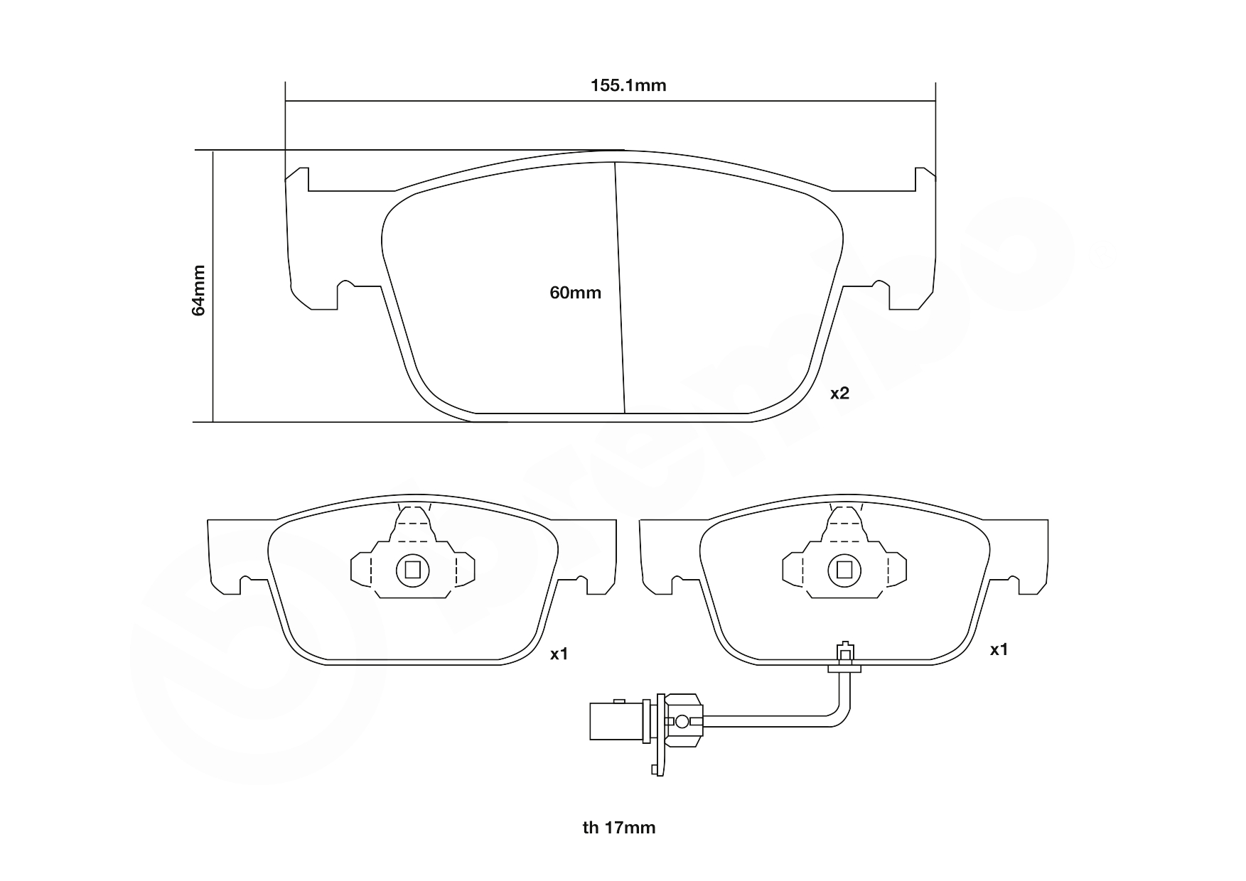 BREMBO 07.D435.39 UPGRADE, SPORT | HP2000 Hochleistungs-Bremsbelagsatz
