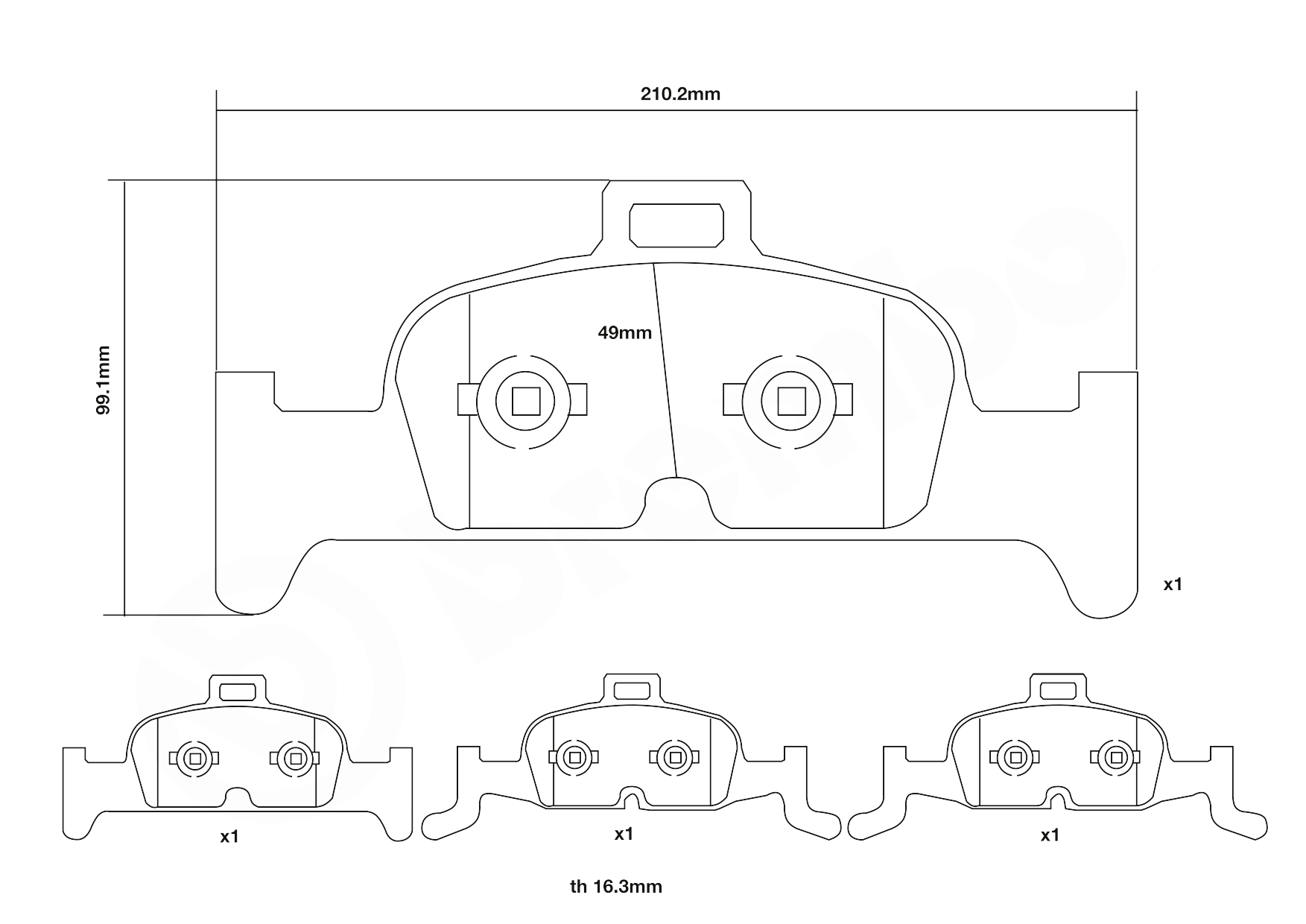 BREMBO 07.D435.40 UPGRADE, SPORT | HP2000 High Performance Brake Pad Set for AUDI AUDI (FAW)