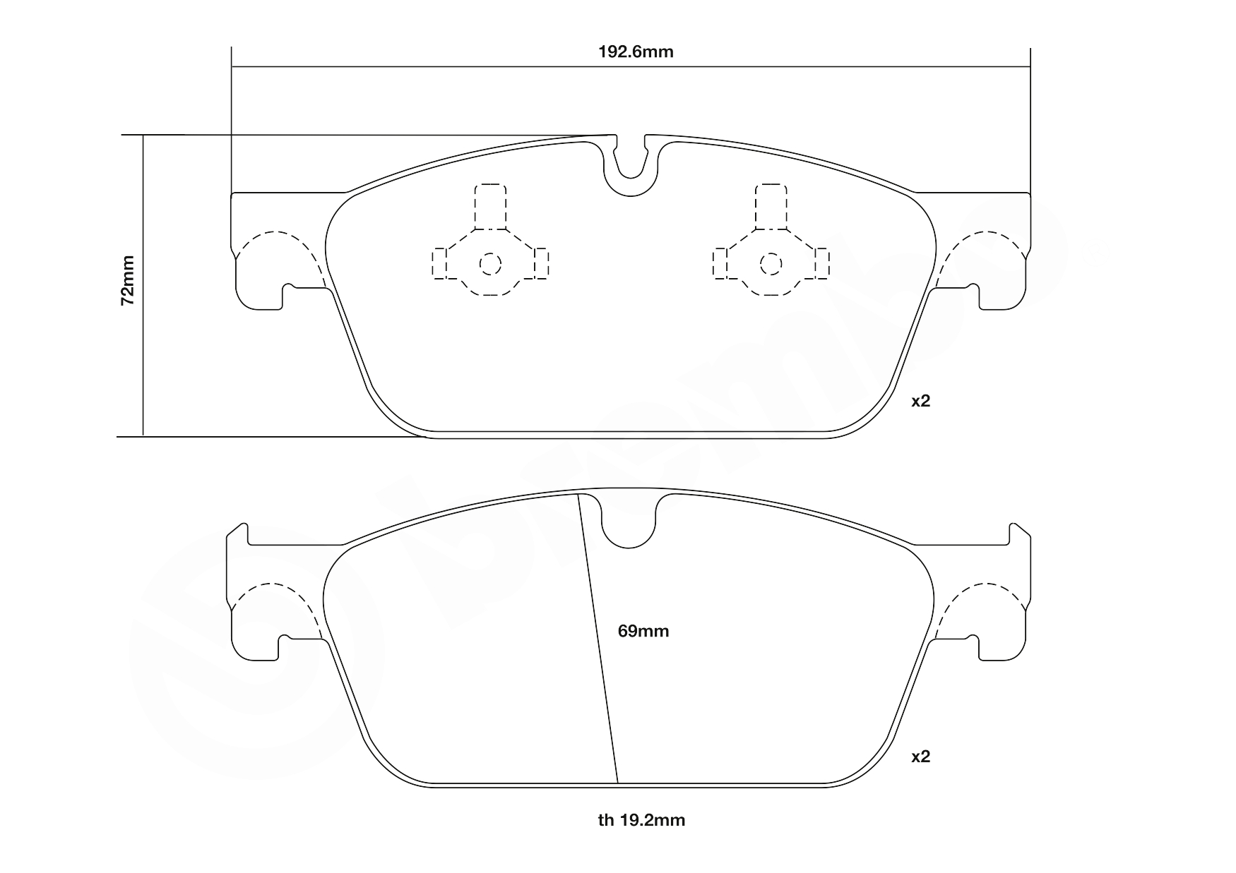 BREMBO 07.D435.47 UPGRADE, SPORT | HP2000 Hochleistungs-Bremsbelagsatz