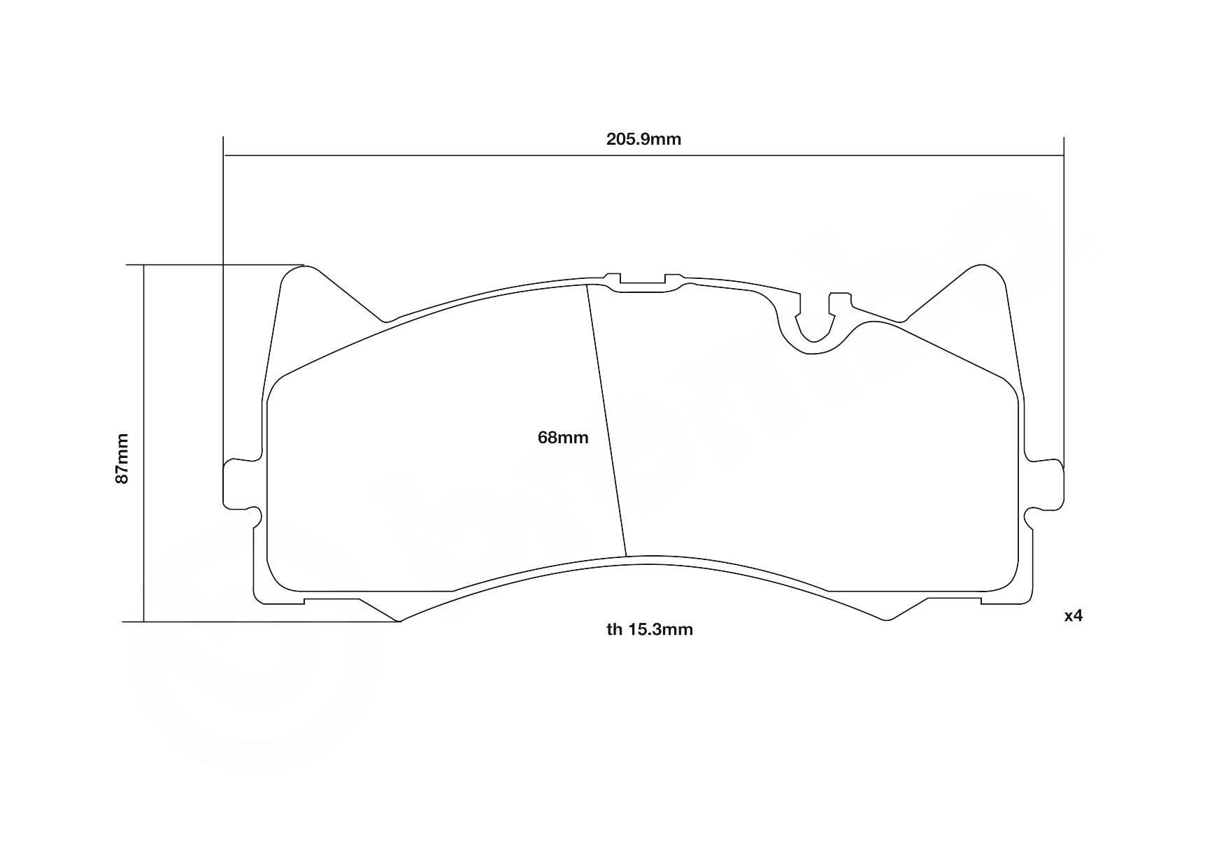BREMBO 07.D435.48 UPGRADE, SPORT | HP2000 Hochleistungs-Bremsbelagsatz