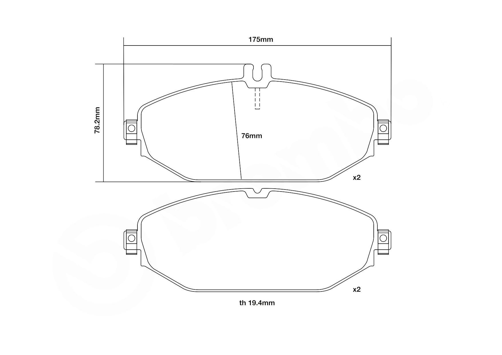 BREMBO 07.D435.50 UPGRADE, SPORT | HP2000 Hochleistungs-Bremsbelagsatz