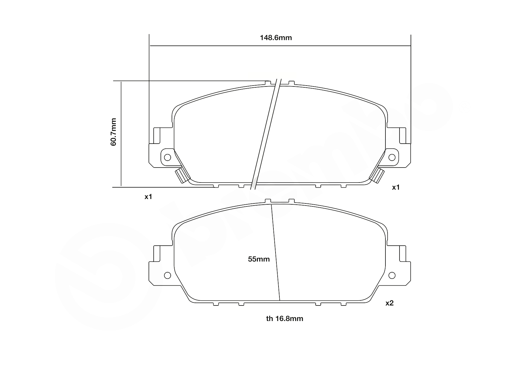BREMBO 07.D435.57 UPGRADE, SPORT | HP2000 Hochleistungs-Bremsbelagsatz