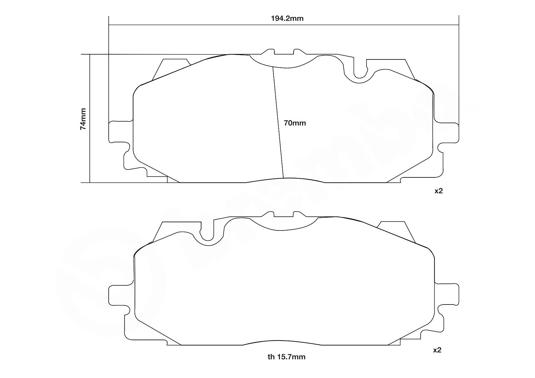 BREMBO 07.D435.61 UPGRADE, SPORT | HP2000 Hochleistungs-Bremsbelagsatz