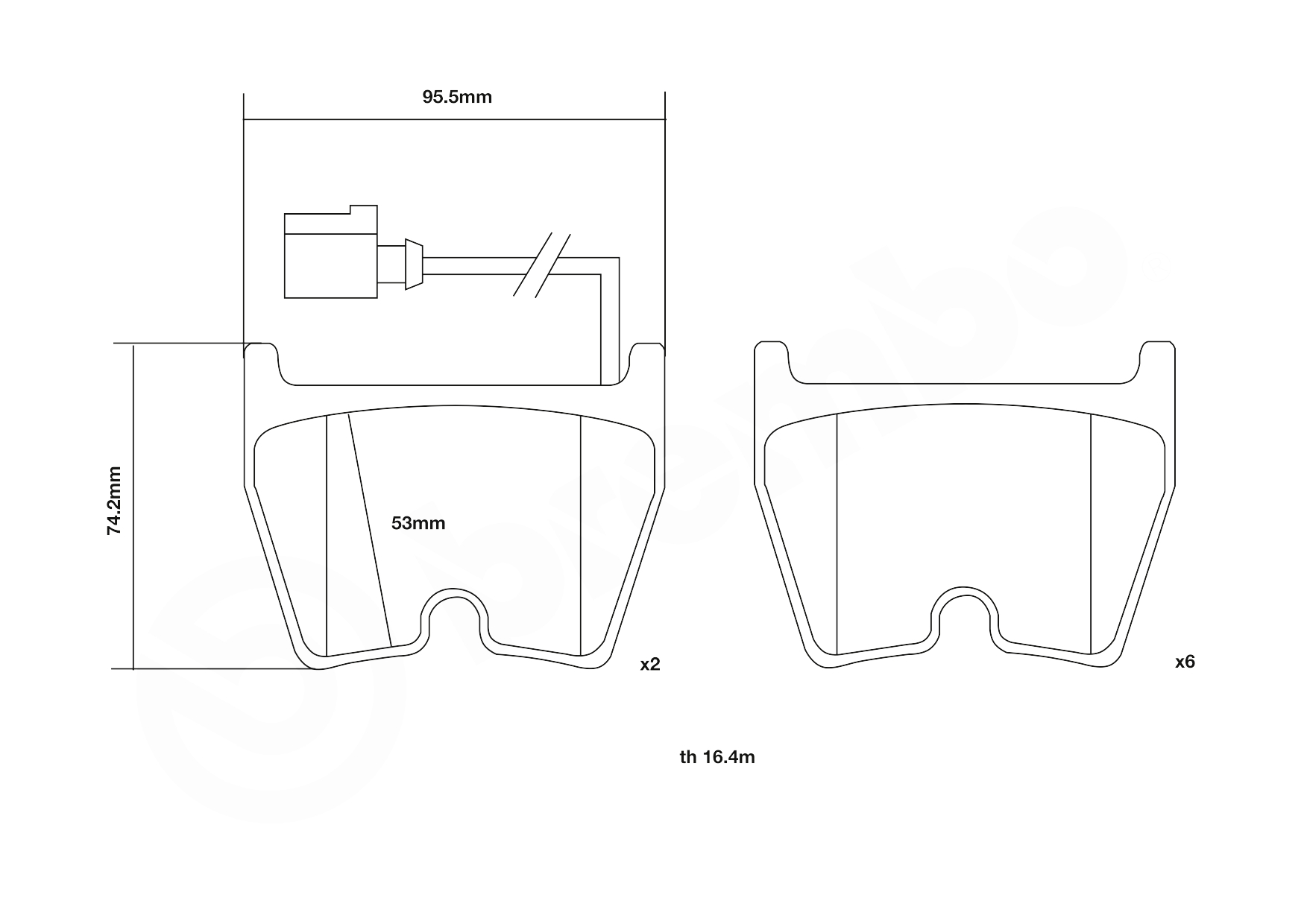 BREMBO 07.D435.65 UPGRADE, SPORT | HP2000 Hochleistungs-Bremsbelagsatz