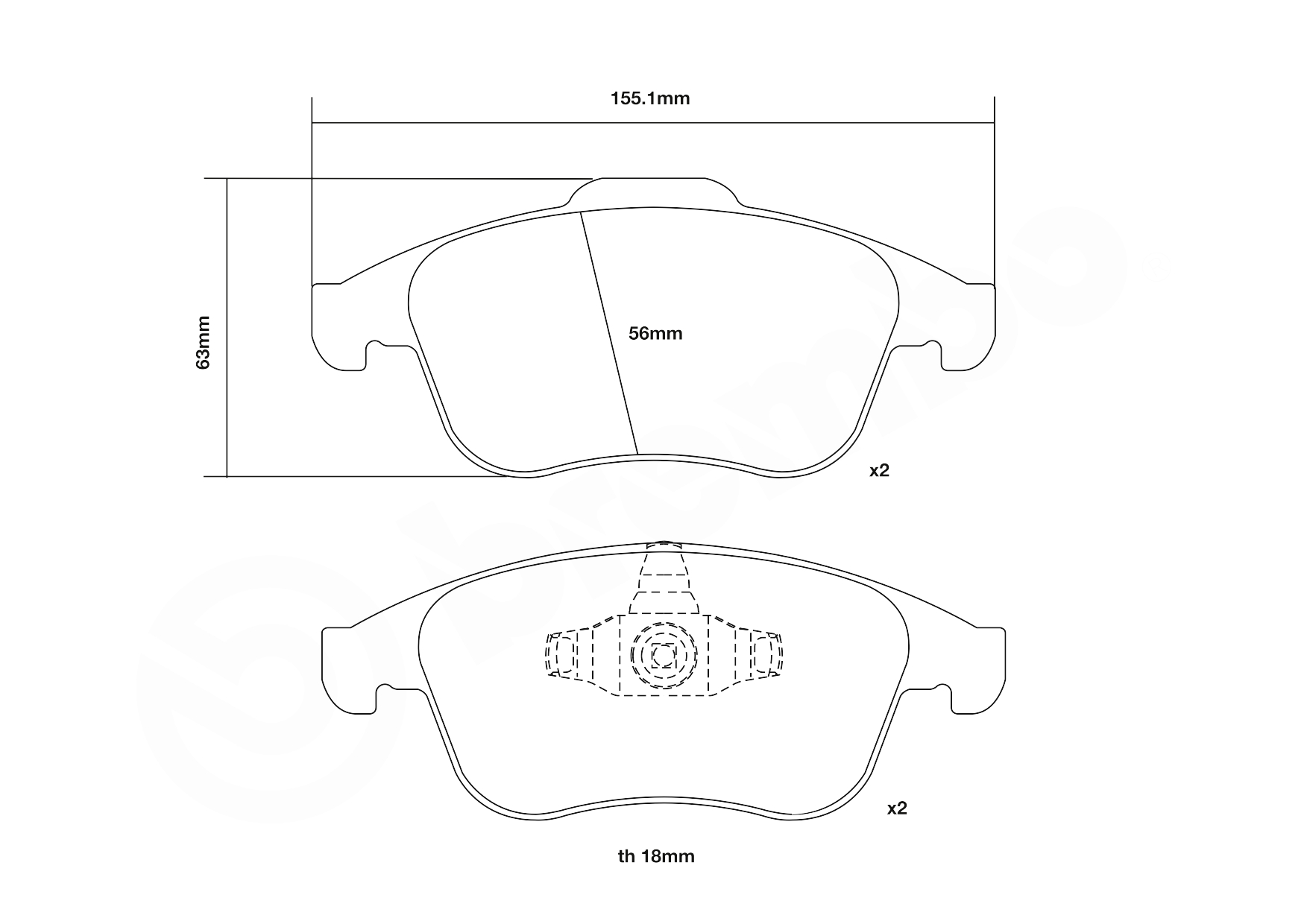 BREMBO 07.D435.68 UPGRADE, SPORT | HP2000 Hochleistungs-Bremsbelagsatz