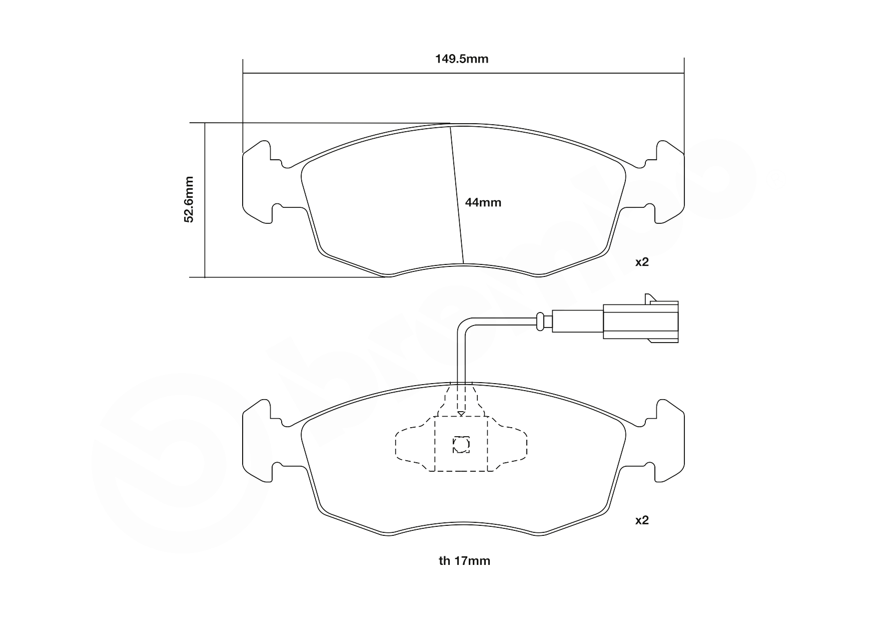 BREMBO 07.D435.72 UPGRADE, SPORT | HP2000 Hochleistungs-Bremsbelagsatz