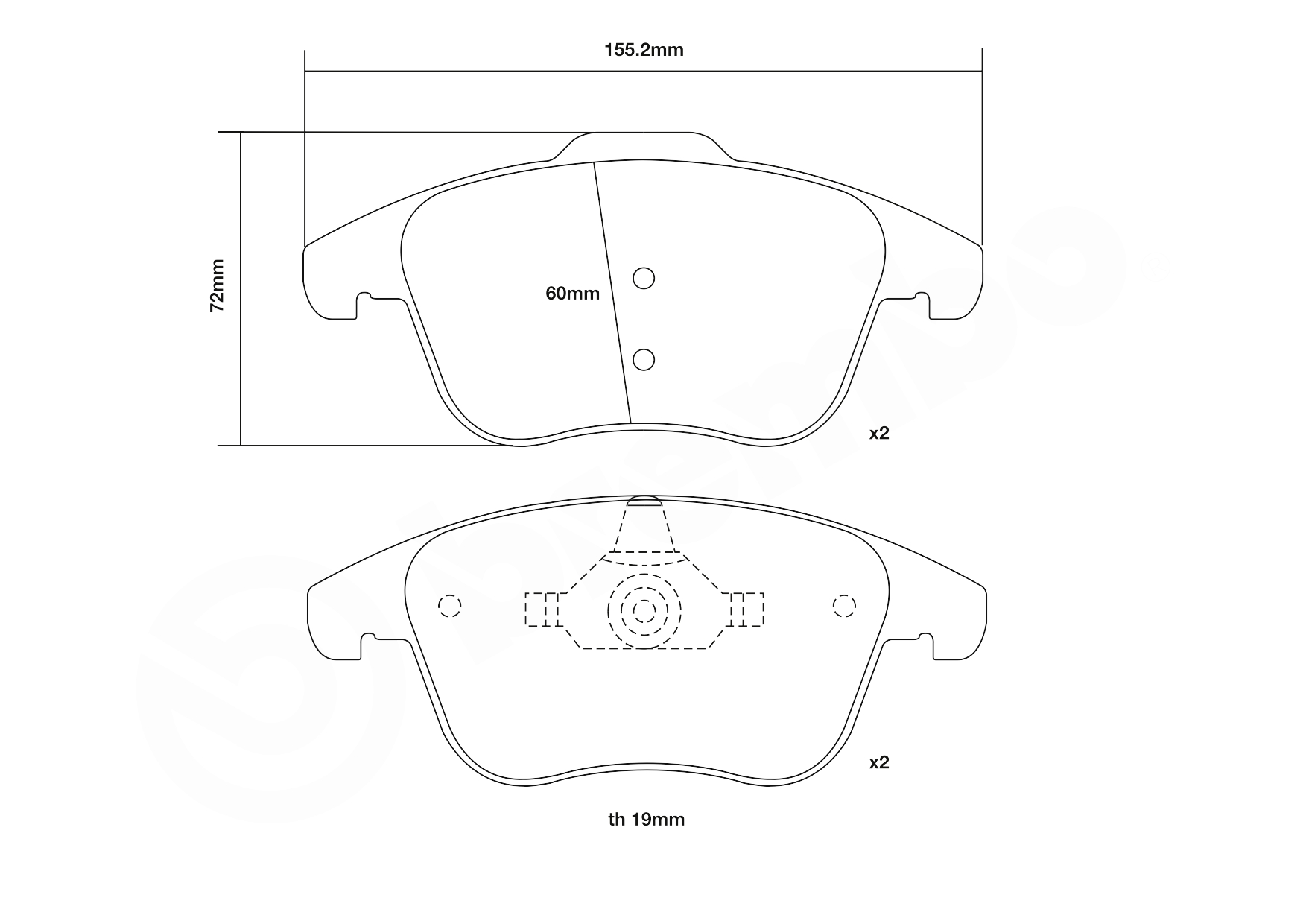 BREMBO 07.D435.75 UPGRADE, SPORT | HP2000 Hochleistungs-Bremsbelagsatz