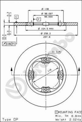 BREMBO 08.2162.10 PRIME LINE Bremsscheibe