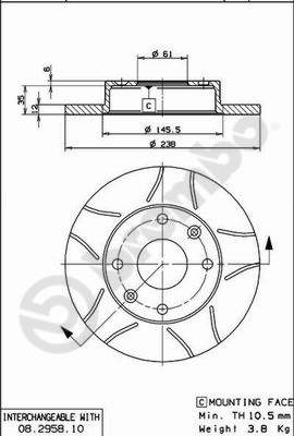 BREMBO 08.2958.75 Bremsscheibe