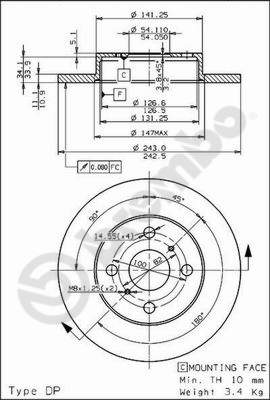 BREMBO 08.3110.10 Bremsscheibe