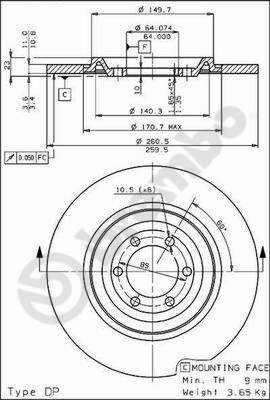 BREMBO 08.3210.10 Bremsscheibe