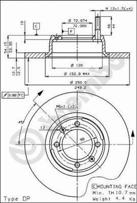 BREMBO 08.3894.10 Bremsscheibe