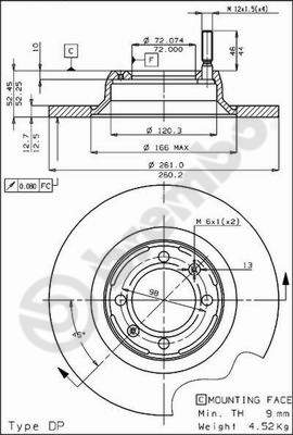 BREMBO 08.4070.10 PRIME LINE Bremsscheibe