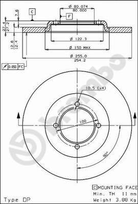 BREMBO 08.4496.10 Bremsscheibe