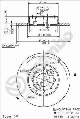 BREMBO 08.4917.20 Bremsscheibe