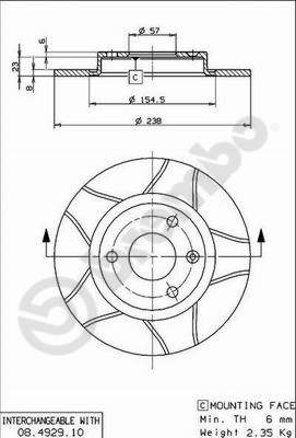 BREMBO 08.4929.75 Bremsscheibe