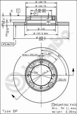 BREMBO 08.4974.10 Bremsscheibe