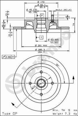 BREMBO 08.5051.10 Bremsscheibe