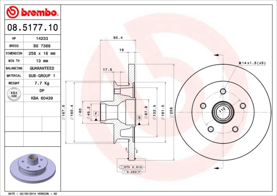 BREMBO 08.5177.10 Brzdový...