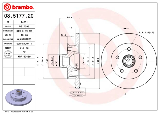 BREMBO 08.5177.20 Brzdový...