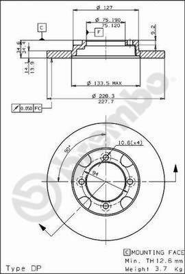 BREMBO 08.5356.10 PRIME LINE Bremsscheibe